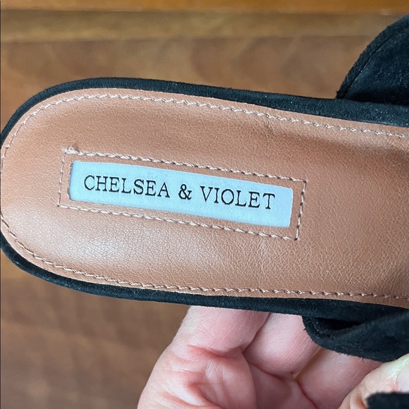 New Chelsea & Violet Black Suede Mules - Picture 2 of 13